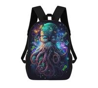 sinyumoney Mochilas De 17 Pulgadas Octopus with Glasses Art Print -6 Mochila Escolar Infantil Impresa En 3D Para Niños De Primaria Y Secundaria