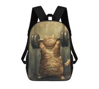 sinyumoney Mochilas De 17 Pulgadas Orange Tabby Cat Lifting Mochila Escolar Para Niños, Impresa En 3D Para Niños De Primaria Y Secundaria.