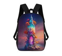 sinyumoney Mochilas De 17 Pulgadas Palace in A Bottle Mochila Escolar Infantil Impresa En 3D Para Niños De Primaria Y Secundaria