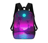 sinyumoney Mochilas De 17 Pulgadas Palm Tree Harmony Mochila Escolar Para Niños, Impresa En 3D Para Niños De Primaria Y Secundaria.