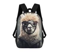 sinyumoney Mochilas De 17 Pulgadas Para Niños, Mochila Escolar Alpaca Skydiver Animal Mochila Escolar Impresa En 3D Para Niños De Primaria Y Secundaria