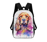 sinyumoney Mochilas De 17 Pulgadas Para Niños, Mochila Escolar American Cocker Watercolor Mochila Escolar Impresa En 3D Para Niños De Primaria Y Secundaria