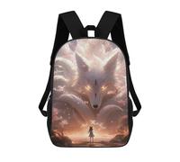 sinyumoney Mochilas De 17 Pulgadas Para Niños, Mochila Escolar Anime Girl Nine-Tailed Fox Mochila Escolar Impresa En 3D Para Niños De Primaria Y Secundaria