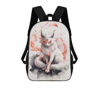 sinyumoney Mochilas De 17 Pulgadas Para Niños, Mochila Escolar Art Fox with Red Eyes Mochila Escolar Impresa En 3D Para Niños De Primaria Y Secundaria
