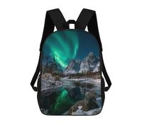 sinyumoney Mochilas De 17 Pulgadas Para Niños, Mochila Escolar Aurora Borealis Reflection in River Mochila Escolar Impresa En 3D Para Niños De Primaria Y Secundaria