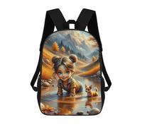 sinyumoney Mochilas De 17 Pulgadas Para Niños, Mochila Escolar Autumn Adventure with Puppy Mochila Escolar Impresa En 3D Para Niños De Primaria Y Secundaria