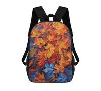 sinyumoney Mochilas De 17 Pulgadas Para Niños, Mochila Escolar Autumn Leaves Canvas Art Mochila Escolar Impresa En 3D Para Niños De Primaria Y Secundaria