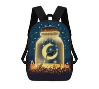 sinyumoney Mochilas De 17 Pulgadas Para Niños, Mochila Escolar Black Cat on The Glass Mochila Escolar Impresa En 3D Para Niños De Primaria Y Secundaria