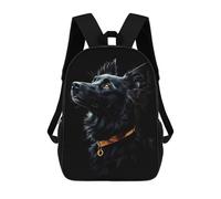 sinyumoney Mochilas De 17 Pulgadas Para Niños, Mochila Escolar Black & Gold Australian Shepherd Mochila Escolar Impresa En 3D Para Niños De Primaria Y Secundaria