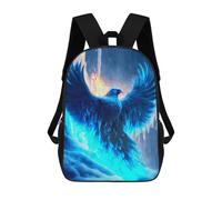 sinyumoney Mochilas De 17 Pulgadas Para Niños, Mochila Escolar Blue Phoenix Wallpaper HD Mochila Escolar Impresa En 3D Para Niños De Primaria Y Secundaria