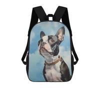 sinyumoney Mochilas De 17 Pulgadas Para Niños, Mochila Escolar Boston Terrier Mochila Escolar Impresa En 3D Para Niños De Primaria Y Secundaria