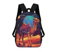sinyumoney Mochilas De 17 Pulgadas Para Niños, Mochila Escolar Camel Desert Night Mochila Escolar Impresa En 3D Para Niños De Primaria Y Secundaria
