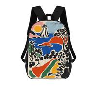 sinyumoney Mochilas De 17 Pulgadas Para Niños, Mochila Escolar Capri, Italy - Colorful Landscape Art Mochila Escolar Impresa En 3D Para Niños De Primaria Y Secundaria