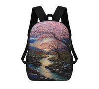 sinyumoney Mochilas De 17 Pulgadas Para Niños, Mochila Escolar Cherry Blossom Pathway Mosaic Mochila Escolar Impresa En 3D Para Niños De Primaria Y Secundaria