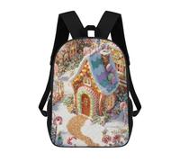 sinyumoney Mochilas De 17 Pulgadas Para Niños, Mochila Escolar Christmas Gingerbread Village Scene Mochila Escolar Impresa En 3D Para Niños De Primaria Y Secundaria