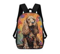 sinyumoney Mochilas De 17 Pulgadas Para Niños, Mochila Escolar Cocker Spaniel Art Nouveau Mochila Escolar Impresa En 3D Para Niños De Primaria Y Secundaria