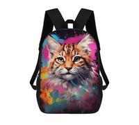 sinyumoney Mochilas De 17 Pulgadas Para Niños, Mochila Escolar Colorful Cat Art Print-8 Mochila Escolar Impresa En 3D Para Niños De Primaria Y Secundaria