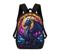 sinyumoney Mochilas De 17 Pulgadas Para Niños, Mochila Escolar Colorful Dragon Mochila Escolar Impresa En 3D Para Niños De Primaria Y Secundaria