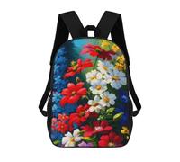 sinyumoney Mochilas De 17 Pulgadas Para Niños, Mochila Escolar Colorful Flower Garden Mochila Escolar Impresa En 3D Para Niños De Primaria Y Secundaria