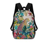 sinyumoney Mochilas De 17 Pulgadas Para Niños, Mochila Escolar Colorful Leopard in Jungle Mochila Escolar Impresa En 3D Para Niños De Primaria Y Secundaria