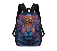 sinyumoney Mochilas De 17 Pulgadas Para Niños, Mochila Escolar Colorful Leopard Portrait-1 Mochila Escolar Impresa En 3D Para Niños De Primaria Y Secundaria