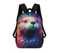 sinyumoney Mochilas De 17 Pulgadas Para Niños, Mochila Escolar Colorful Otter Art Print Mochila Escolar Impresa En 3D Para Niños De Primaria Y Secundaria