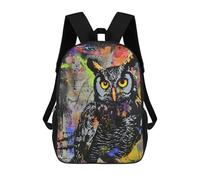 sinyumoney Mochilas De 17 Pulgadas Para Niños, Mochila Escolar Colorful Owl Art Print -1 Mochila Escolar Impresa En 3D Para Niños De Primaria Y Secundaria