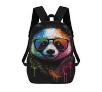 sinyumoney Mochilas De 17 Pulgadas Para Niños, Mochila Escolar Colorful Panda Sunglasses Art Print-5 Mochila Escolar Impresa En 3D Para Niños De Primaria Y Secundaria