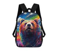 sinyumoney Mochilas De 17 Pulgadas Para Niños, Mochila Escolar Colorful Rainbow Bear Art Mochila Escolar Impresa En 3D Para Niños De Primaria Y Secundaria