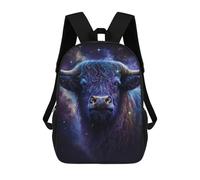 sinyumoney Mochilas De 17 Pulgadas Para Niños, Mochila Escolar Cosmic Bull Portrait Art Print Mochila Escolar Impresa En 3D Para Niños De Primaria Y Secundaria