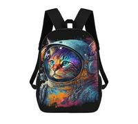 sinyumoney Mochilas De 17 Pulgadas Para Niños, Mochila Escolar Cosmic Cat Astronaut Art Print Mochila Escolar Impresa En 3D Para Niños De Primaria Y Secundaria