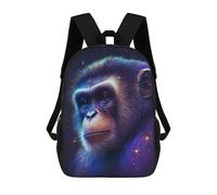 sinyumoney Mochilas De 17 Pulgadas Para Niños, Mochila Escolar Cosmic Chimpanzee Portrait-3 Mochila Escolar Impresa En 3D Para Niños De Primaria Y Secundaria