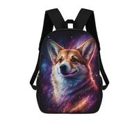 sinyumoney Mochilas De 17 Pulgadas Para Niños, Mochila Escolar Cosmic Corgi Portrait-4 Mochila Escolar Impresa En 3D Para Niños De Primaria Y Secundaria