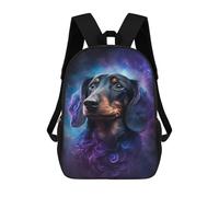 sinyumoney Mochilas De 17 Pulgadas Para Niños, Mochila Escolar Cosmic Dachshund Portrait-6 Mochila Escolar Impresa En 3D Para Niños De Primaria Y Secundaria