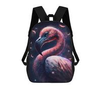 sinyumoney Mochilas De 17 Pulgadas Para Niños, Mochila Escolar Cosmic Flamingo Artwork Mochila Escolar Impresa En 3D Para Niños De Primaria Y Secundaria