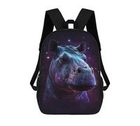 sinyumoney Mochilas De 17 Pulgadas Para Niños, Mochila Escolar Cosmic Hippo Portrait-10 Mochila Escolar Impresa En 3D Para Niños De Primaria Y Secundaria