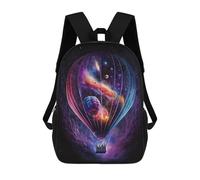 sinyumoney Mochilas De 17 Pulgadas Para Niños, Mochila Escolar Cosmic Hot Air Balloon Ride-3 Mochila Escolar Impresa En 3D Para Niños De Primaria Y Secundaria