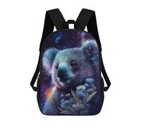 sinyumoney Mochilas De 17 Pulgadas Para Niños, Mochila Escolar Cosmic Koala with Flowers Mochila Escolar Impresa En 3D Para Niños De Primaria Y Secundaria