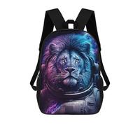 sinyumoney Mochilas De 17 Pulgadas Para Niños, Mochila Escolar Cosmic Lion Astronaut Art Print-3 Mochila Escolar Impresa En 3D Para Niños De Primaria Y Secundaria