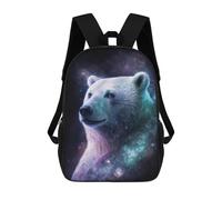 sinyumoney Mochilas De 17 Pulgadas Para Niños, Mochila Escolar Cosmic Polar Bear Art Print-6 Mochila Escolar Impresa En 3D Para Niños De Primaria Y Secundaria