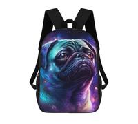 sinyumoney Mochilas De 17 Pulgadas Para Niños, Mochila Escolar Cosmic Pug Portrait-12 Mochila Escolar Impresa En 3D Para Niños De Primaria Y Secundaria