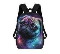sinyumoney Mochilas De 17 Pulgadas Para Niños, Mochila Escolar Cosmic Pug Portrait-13 Mochila Escolar Impresa En 3D Para Niños De Primaria Y Secundaria