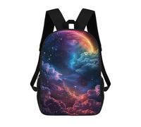 sinyumoney Mochilas De 17 Pulgadas Para Niños, Mochila Escolar Cosmic Rainbow Sky Mochila Escolar Impresa En 3D Para Niños De Primaria Y Secundaria