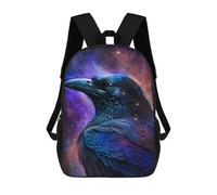sinyumoney Mochilas De 17 Pulgadas Para Niños, Mochila Escolar Cosmic Raven Art Print-10 Mochila Escolar Impresa En 3D Para Niños De Primaria Y Secundaria