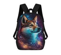 sinyumoney Mochilas De 17 Pulgadas Para Niños, Mochila Escolar Cosmic Wolf Portrait Art Print-2 Mochila Escolar Impresa En 3D Para Niños De Primaria Y Secundaria