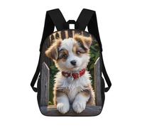 sinyumoney Mochilas De 17 Pulgadas Para Niños, Mochila Escolar Cute Puppy Red Collar Mochila Escolar Impresa En 3D Para Niños De Primaria Y Secundaria