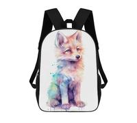 sinyumoney Mochilas De 17 Pulgadas Para Niños, Mochila Escolar Cute Watercolor Baby Wolf Mochila Escolar Impresa En 3D Para Niños De Primaria Y Secundaria