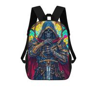 sinyumoney Mochilas De 17 Pulgadas Para Niños, Mochila Escolar Dead Paladin Stained Glass Mochila Escolar Impresa En 3D Para Niños De Primaria Y Secundaria