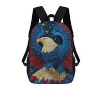 sinyumoney Mochilas De 17 Pulgadas Para Niños, Mochila Escolar Eagle Artwork with Stars Mochila Escolar Impresa En 3D Para Niños De Primaria Y Secundaria