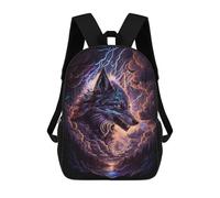 sinyumoney Mochilas De 17 Pulgadas Para Niños, Mochila Escolar Electric Wolf Thunderstorm Mochila Escolar Impresa En 3D Para Niños De Primaria Y Secundaria